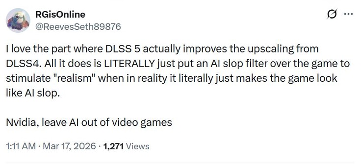 Nvidia DLSS 5 es una bazofia de IA.