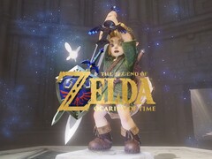 Banner del remake de Zelda: Ocarina of Time que muestra a Link sosteniendo la Espada Maestra