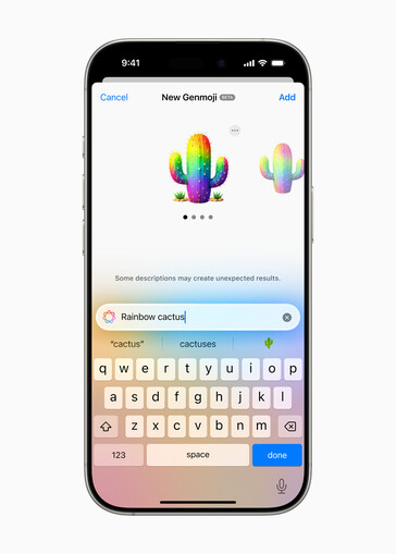 interfaz Genmoji de iOS con un emoji