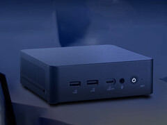 El VM61 se puede alimentar a través de un puerto USB-C. En la imagen: una fotografía promocional en la que se muestra la parte frontal del mini PC.