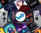 GameHub v5.2 ya está disponible para su descarga. En la imagen: un teléfono Android ejecutando Steam. (Fuente de la imagen: Steam y GameSir - editado)