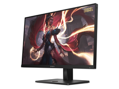 La HP Omen 25 (en la imagen) tiene un soporte ajustable en cuatro direcciones con funciones de altura, inclinación, giro y pivote. (Fuente de la imagen: HP)