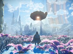 Una imagen que muestra una nave espacial en No Man's Sky.