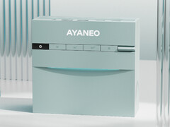 Ayaneo adorna la AM03 con dos zonas de iluminación, así como botones montados en la parte superior y una especie de esfera. (Fuente de la imagen: Ayaneo)