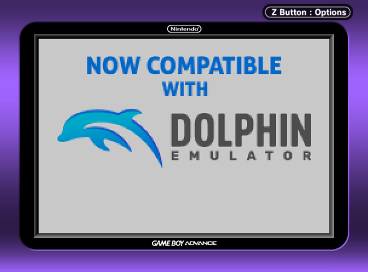 Imagen oficial del jugador de Dolphin para GBA.