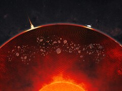 Ilustración artística de los grumos del manto de Marte (Fuente de la imagen: NASA y JPL-Caltech; recortada)