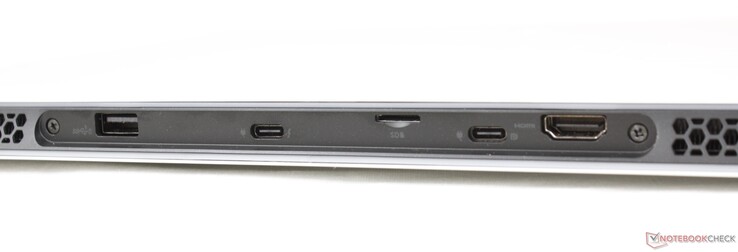 Trasera: USB-A 3.2 Gen. 1, USB-C con Thunderbolt 4 + DisplayPort + Power Delivery, lector MicroSD, USB-C con DisplayPort + Power Delivery, HDMI 2.1