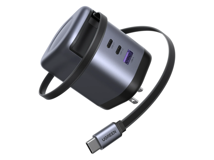 El cargador Ugreen Nexode 100W con cable USB-C retráctil. (Fuente de la imagen: Ugreen)