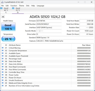 ADATA SE920 se comunica a través de UASP (USB Attached SCSI Protocol)