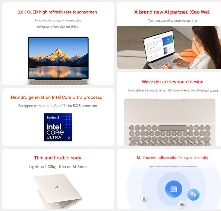 Aspectos destacados principales de la laptop (traducción automática)