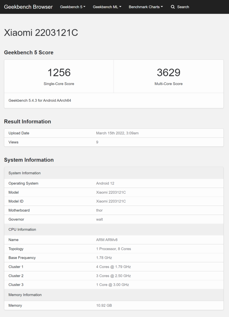 (Fuente de la imagen: Geekbench)