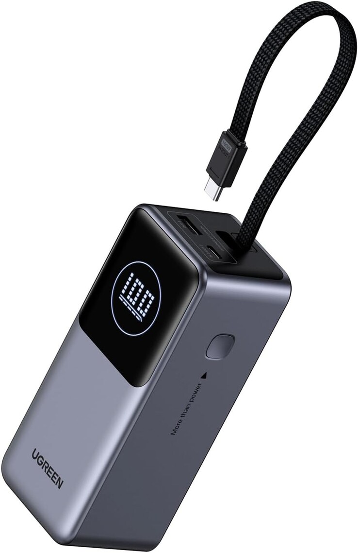 El Ugreen Nexode Power bank 20000mAh 130W con cable USB-C integrado. (Fuente de la imagen: Ugreen)