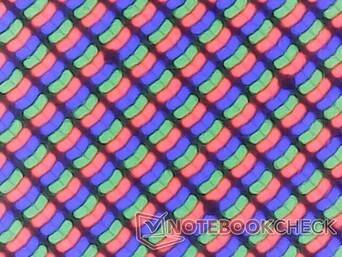 Subpíxeles RGB nítidos con una granulosidad mínima de la superposición brillante