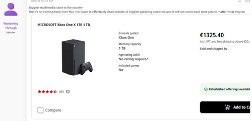 Precio de Xbox Series X en la UE mostrado