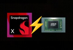 El Snapdragon X básico intercambia golpes con el Ryzen 7 8840U en Geekbench 6 multi-core. (Fuente de la imagen: AMD, Qualcomm, editado)