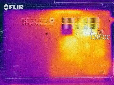 Mapa de calor de la parte inferior del dispositivo en reposo