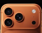 Primer plano del módulo de la cámara del iPhone 17 Pro mostrando la nueva colocación del flash. (Fuente de la imagen: Apple)