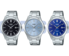 De izquierda a derecha (en la foto): Casio MTS-115D-1AV, MTS-115D-2A2V y la MTS-115D-2A1V. Existen dos modelos más, que no se incluyen en esta imagen. (Fuente de la imagen: Casio - Editado)