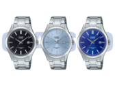 De izquierda a derecha (en la foto): Casio MTS-115D-1AV, MTS-115D-2A2V y la MTS-115D-2A1V. Existen dos modelos más, que no se incluyen en esta imagen. (Fuente de la imagen: Casio - Editado)