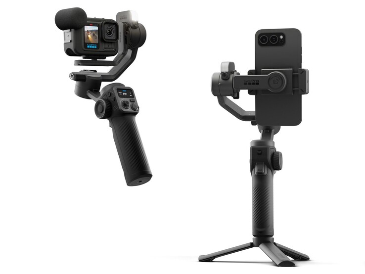 El nuevo cardán Fluid Pro AI de GoPro es compatible tanto con las cámaras de acción de GoPro como con los smartphones. (Fuente de la imagen: GoPro)