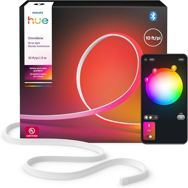 La tira de luces Philips Hue OmniGlow de 3 m (10 pies). (Fuente de la imagen: Philips Hue)