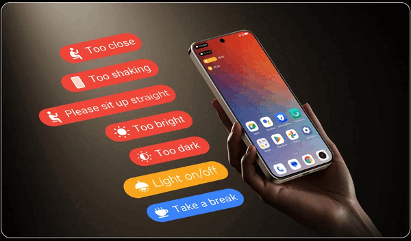 El TCL P80 Ultra cuenta con un asistente inteligente para el cuidado de la vista.