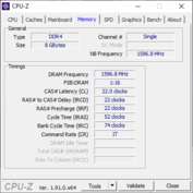 Información del sistema - CPU-Z Memory