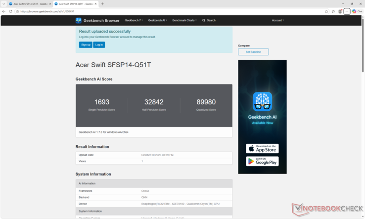 GeekBench AI 1.7 utilizando el backend QNN logra un mayor rendimiento cuantizado que las soluciones actuales de AMD Zen 5 e Intel Panther Lake