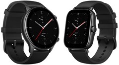 El GTR 2e (L) también viene en gris y verde; el GTS 2e (R) también viene en verde y púrpura. (Fuente de la imagen: Amazfit - editado)