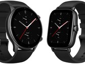 El GTR 2e (L) también viene en gris y verde; el GTS 2e (R) también viene en verde y púrpura. (Fuente de la imagen: Amazfit - editado)