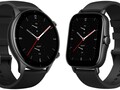 El GTR 2e (L) también viene en gris y verde; el GTS 2e (R) también viene en verde y púrpura. (Fuente de la imagen: Amazfit - editado)