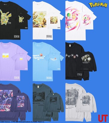 Algunas de las camisetas de la próxima collab Pokémon x Uniqlo (Fuente de la imagen: Uniqlo)