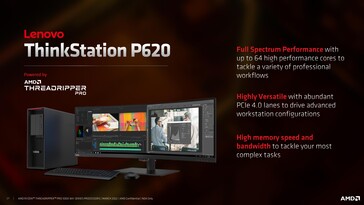 La Lenovo ThinkStation P620 ofrece todas las opciones de CPU Ryzen Threadripper Pro 5000 WX. (Fuente: AMD)