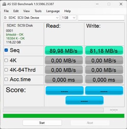 Tarjeta SD: AS SSD
