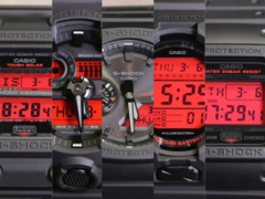 De izquierda a derecha: el Casio GX-56BBR-1A, el GA-700BBR-1A, el GA-B2100BBR-1A, el GD-O100BBR-1 y el DW-5600BBR-1: toda la gama G-Shock 