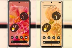 Los Pixel 6 y Pixel 6 Pro en Kinda Coral y Sorta Sunny, respectivamente. (Fuente de la imagen: @evleaks - editado)
