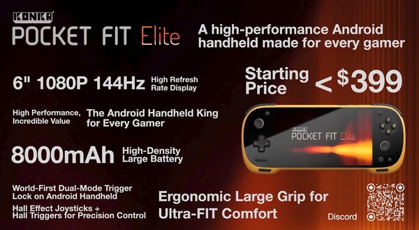 Las especificaciones de la Konkr Pocket Fit Elite. (Fuente de la imagen: Ayaneo)