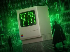 El Shargeek Retro 67 tiene un diseño de Macintosh de los 80 con elementos inspirados en Matrix. (Fuente de la imagen: Shargeek)
