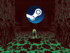 Una captura de pantalla dentro del juego con el logotipo de Steam superpuesto.