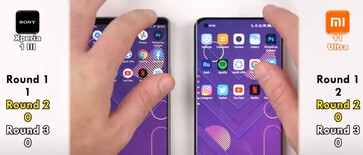 Xperia 1 III vs. Mi 11 Ultra: arranque y huella dactilar. (Fuente de la imagen: TechNick)