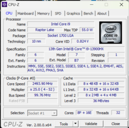 Página principal de CPU-Z