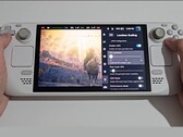 Una vista frontal de la Baraja Steam con Elden Ring ejecutándose en la parte izquierda de la pantalla y los ajustes del complemento Lossless Scaling visibles a la derecha, incluyendo los conmutadores FPS Multiplier, Flow Scale y Performance Mode. (Fuente de la imagen: Deck Wizard/YouTube)