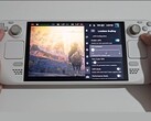 Una vista frontal de la Baraja Steam con Elden Ring ejecutándose en la parte izquierda de la pantalla y los ajustes del complemento Lossless Scaling visibles a la derecha, incluyendo los conmutadores FPS Multiplier, Flow Scale y Performance Mode. (Fuente de la imagen: Deck Wizard/YouTube)