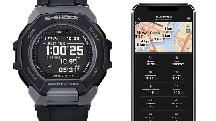 La aplicación MOVE de Casio puede registrar datos de carrera y crear planes de entrenamiento. (Fuente: Casio)