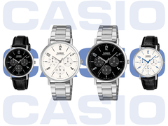 De izquierda a derecha, en la imagen: Casio MTP-VT06L-1B, MTP-VT06D-7B, MTP-VT06D-1B y MTP-VT06L-7B.