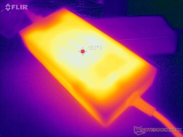 El adaptador de CA puede alcanzar más de 46 C cuando funciona con cargas exigentes