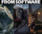 Collage con juegos de FromSoftware y el logotipo de la empresa (Fuente de la imagen: FromSoftware, Steam con ediciones)