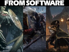 Collage con juegos de FromSoftware y el logotipo de la empresa (Fuente de la imagen: FromSoftware, Steam con ediciones)