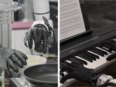 Genesis AI muestra manos robóticas realizando tareas de motricidad fina como cascar huevos, cortar tomates, conectar cables y tocar el piano.