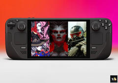 La nueva selección Choice cuenta con Crysis 3 Remasterizado y Diablo IV. En la imagen: Steam Deck con la portada del bundle en pantalla.